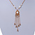 Gold Tone Glass Beaded Tassel with Chain Necklace - 40cm L/ 5cm Ext/ 9cm Tassel - view 3
