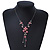 Pink Enamel Floral, Freshwater Pearl Necklace In Silver Tone - 38cm L/ 5cm Ext - view 8