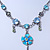 Vintage Inspired Crystal, Floral Charm Necklace In Burn Silver - 38cm Length/ 4cm Extension - view 7
