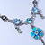 Vintage Inspired Crystal, Floral Charm Necklace In Burn Silver - 38cm Length/ 4cm Extension - view 8