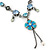 Vintage Inspired Crystal, Floral Charm Necklace In Burn Silver - 38cm Length/ 4cm Extension - view 10