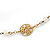 Gold Plated with Floral Motif Bead and Freshwater Pearl Necklace - 36cm L/ 8cm Ext - view 2