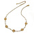 Gold Plated with Floral Motif Bead and Freshwater Pearl Necklace - 36cm L/ 8cm Ext - view 3