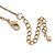 Gold Plated with Floral Motif Bead and Freshwater Pearl Necklace - 36cm L/ 8cm Ext - view 4