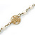 Gold Plated with Floral Motif Bead and Freshwater Pearl Necklace - 36cm L/ 8cm Ext - view 5