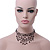 Chic Victorian/ Gothic/ Burlesque Black Acrylic Bead Bib Flex Choker Necklace - view 3