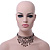 Chic Victorian/ Gothic/ Burlesque Black Acrylic Bead Bib Flex Choker Necklace - view 8