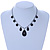 Victorian Style Black Acrylic Beads With Gun Metal Chain Necklace - 37cm L/ 7cm Ext - view 2