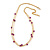 3 Strand Purple Bead Delicate Necklace In Gold Tone - 64cm Long - view 2