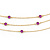 3 Strand Purple Bead Delicate Necklace In Gold Tone - 64cm Long - view 6