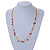 3 Strand Purple Bead Delicate Necklace In Gold Tone - 64cm Long - view 3