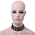 Black Leather Crystal, Spike Choker Necklace In Silver Tone - 34cm L - view 9