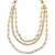 Long Layered Faux Pearl Gold Tone Chain Necklace - 92cm L - view 5