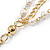 Long Layered Faux Pearl Gold Tone Chain Necklace - 92cm L - view 6