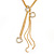 Crystal Heart Lariat Triple Chain Long Neckalce In Gold Tone Metal - view 5