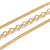 Crystal Heart Lariat Triple Chain Long Neckalce In Gold Tone Metal - view 4