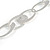 Statement Hammered Oval Link Long Necklace In Light Silver Tone - 82cm L - view 4