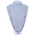 Long Cream Acrylic Bead Necklace In Silver Tone - 82cm L - view 2