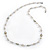 Long Cream Acrylic Bead Necklace In Silver Tone - 82cm L - view 7