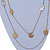 2 Strand Long Floral, Butterfly Necklace In Matte Gold Tone - 94cm L - view 4