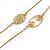 2 Strand Long Floral, Butterfly Necklace In Matte Gold Tone - 94cm L - view 6