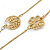 2 Strand Long Floral, Butterfly Necklace In Matte Gold Tone - 94cm L - view 3