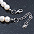 Prom, Bridal, Wedding 8mm, 10mm White Simulated Glass Pearl Necklace With Crystal Rings - 38cm Length/ 6cm Extension - view 6