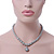 8mm, 10mm Grey Simulated Glass Pearl Necklace With Crystal Rings - 38cm Length/ 6cm Extension - view 3