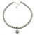 8mm, 10mm Grey Simulated Glass Pearl Necklace With Crystal Rings - 38cm Length/ 6cm Extension - view 7