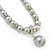 8mm, 10mm Grey Simulated Glass Pearl Necklace With Crystal Rings - 38cm Length/ 6cm Extension - view 4