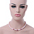 8mm Pale Pink Simulated Glass Pearl Necklace With Crystal Balls In Rhodium Plating - 42cm Length/ 6cm Extension - view 8