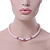 8mm Pale Pink Simulated Glass Pearl Necklace With Crystal Balls In Rhodium Plating - 42cm Length/ 6cm Extension - view 3