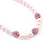 8mm Pale Pink Simulated Glass Pearl Necklace With Crystal Balls In Rhodium Plating - 42cm Length/ 6cm Extension - view 4