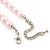 8mm Pale Pink Simulated Glass Pearl Necklace With Crystal Balls In Rhodium Plating - 42cm Length/ 6cm Extension - view 5