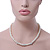 8mm White Simulated Glass Pearl Necklace With Crystal Balls In Rhodium Plating - 42cm Length/ 6cm Extension - view 3