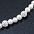 8mm White Simulated Glass Pearl Necklace With Crystal Balls In Rhodium Plating - 42cm Length/ 6cm Extension - view 9