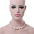 Simulated Glass Pearl Crystal Ring Flex Wire Choker Necklace In Silver Tone - 38cm Length/ 4cm Extension - view 3