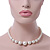 Simulated Glass Pearl Crystal Ring Flex Wire Choker Necklace In Silver Tone - 38cm Length/ 4cm Extension - view 9