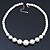 Simulated Glass Pearl Crystal Ring Flex Wire Choker Necklace In Silver Tone - 38cm Length/ 4cm Extension - view 6