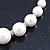 Simulated Glass Pearl Crystal Ring Flex Wire Choker Necklace In Silver Tone - 38cm Length/ 4cm Extension - view 4