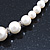 Simulated Glass Pearl Crystal Ring Flex Wire Choker Necklace In Silver Tone - 38cm Length/ 4cm Extension - view 8