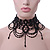 Statement Victorian/ Gothic/ Burlesque Black Acrylic, Glass Bead Choker Necklace - 25cm Length/ 7cm Extension - view 4