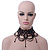 Statement Victorian/ Gothic/ Burlesque Black Acrylic, Glass Bead Choker Necklace - 25cm Length/ 7cm Extension - view 3
