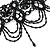 Statement Victorian/ Gothic/ Burlesque Black Acrylic, Glass Bead Choker Necklace - 25cm Length/ 7cm Extension - view 7