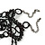 Statement Victorian/ Gothic/ Burlesque Black Acrylic, Glass Bead Choker Necklace - 25cm Length/ 7cm Extension - view 8