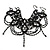 Statement Victorian/ Gothic/ Burlesque Black Acrylic, Glass Bead Choker Necklace - 25cm Length/ 7cm Extension
