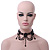 Chic Victorian/ Gothic/ Burlesque Black Acrylic Bead Bib Choker Necklace - 29cm Length/ 6cm Extension - view 3