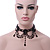 Chic Victorian/ Gothic/ Burlesque Black Acrylic Bead Bib Choker Necklace - 29cm Length/ 6cm Extension - view 4