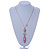 Dusty Pink Faceted Stone Pendant with Gold Plated Chain - 56cm L/ 6cm Ext - view 3