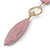 Dusty Pink Faceted Stone Pendant with Gold Plated Chain - 56cm L/ 6cm Ext - view 4